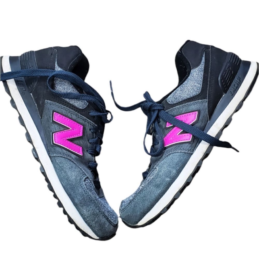 New Balance Gray & Hot Pink Sneakers